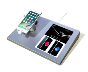 mobile phone security system with sign holder for iphone