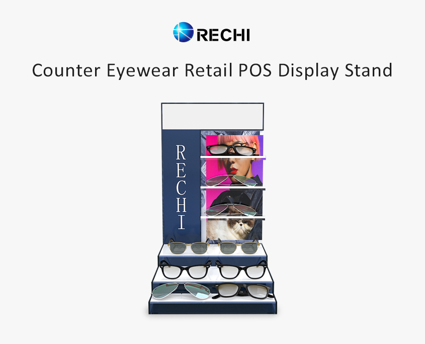 RECHI Original Design & Manufacture Counter Acrylic Retail POS/POP Display Stand Rack For Optical Shop
