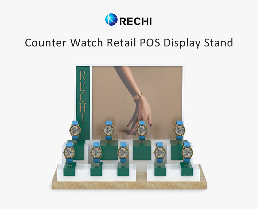 RECHI Original Design & Manufacture Counter Acrylic Retail POS/POP Display Stand Rack For Watch